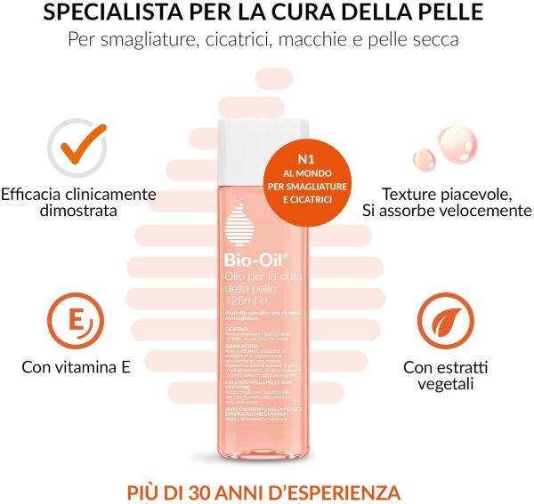 Bio-Oil Olio per Cicatrici e Smagliature, Trattamento per la Pelle con Azione Idratante, Cicatrizzante e Anti Smagliature, Indicata per Pelli Sensibili, 125 ml - immagine 7