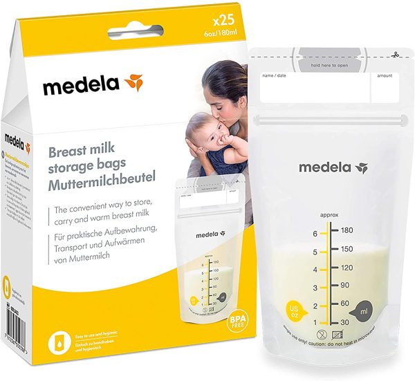 Medela Set di Sacche per la Conservazione del Latte Materno da 180 ml, Confezione da 25 Sacchetti per Raccolta del Latte Materno senza BPA con Doppia Chiusura, Congelamento e Scongelamento Rapido - immagine 3