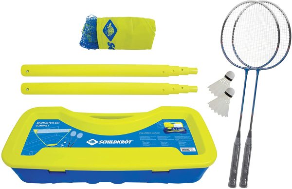 Schildkröt 970992 - Set da Badminton Compact, con Rete, 2 Racchette e 2 Palline, in Pratica Valigetta di plastica