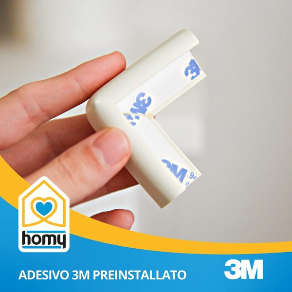 Homy Kit 12 Paraspigoli Angolari in Gomma per Bambini, Para Spigoli Bimbi per la Sicurezza della Casa, Copri Angoli Primi Passi Neonato, Protezione Angolare Paracolpi, Coprispigoli Anti Urto (Bianco)