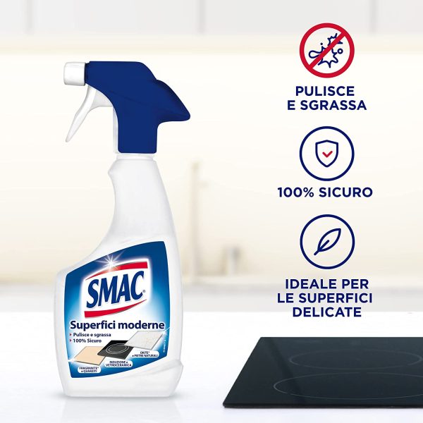 Smac - Sgrassatore Spray per Superfici Moderne e Delicate, Detergente per Casa e Cucina, 500ml - immagine 2