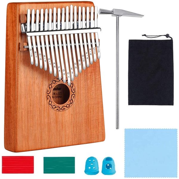 LukyTimo Kalimba 17 tasti - Strumento per pianoforte a pollice in mogano, Portatile Professionale Pianoforte, con Accessori e Istruzione e martello - immagine 8