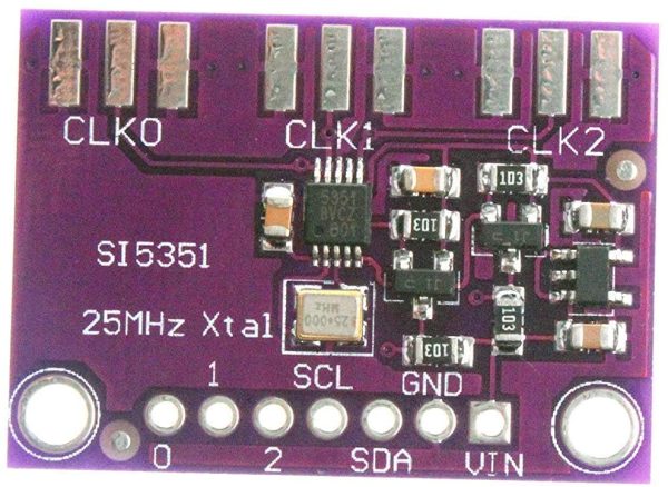 CJMCU-5351 Si5351A Si5351 I2C 25MHZ Controller Clock Generator Breakout Board da 8KHz a 160MHz 3-5VDC per Arduino - immagine 3