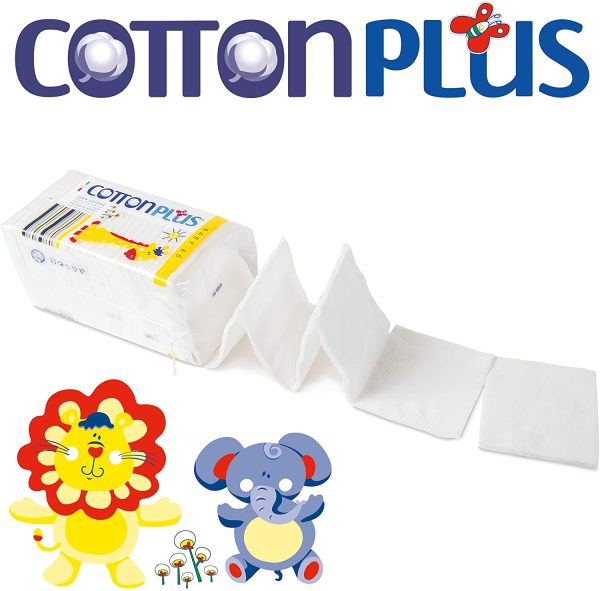 Cotton Plus BABY 60 pz. - LINEA BABY | DISCHETTI PRETAGLIATI 100% PURO COTONE | Per la pulizia dei pi?? piccoli, in morbido cotone ipoallergenico, assorbenti e resistenti. - immagine 5