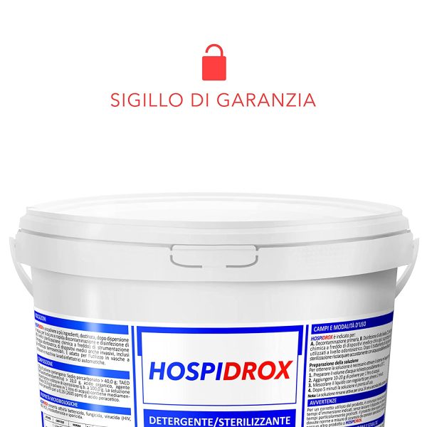 AIESI® Sterilizzante a freddo in polvere per ferri chirurgici dispositivi medici strumenti estetica acido peracetico 2 kg HOSPIDROX # Detergente # Decontaminante # Tempo di contatto 10 MINUTI - immagine 4