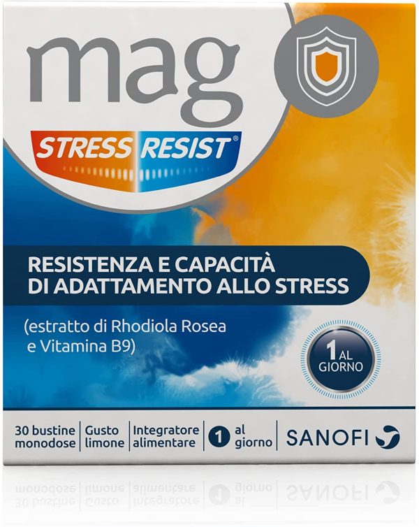 Mag Stress Resist Integratore Alimentare contro Stress e Stanchezza Mentale, 30 Bustine Monodose