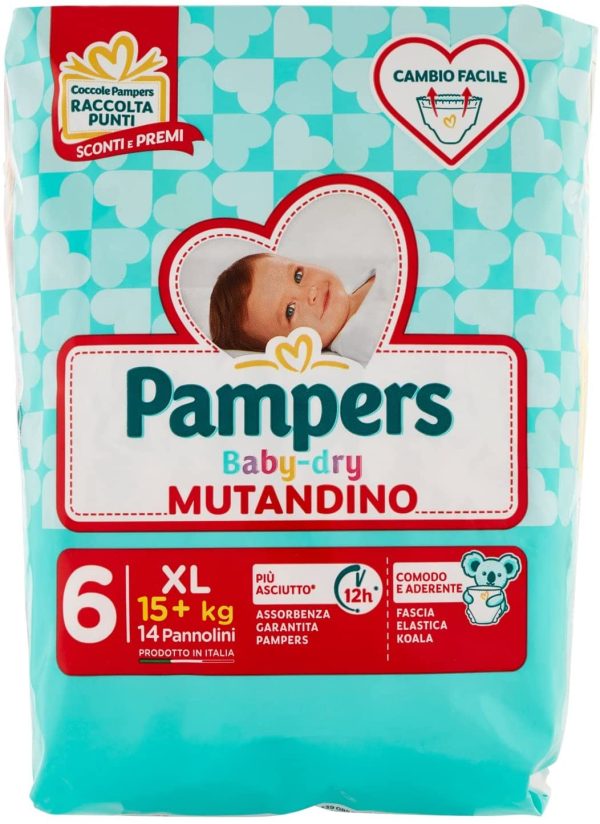 Pampers Baby Dry, Mutandino XL, 14 Pannolini, Taglia 6 (15+ Kg) - immagine 3