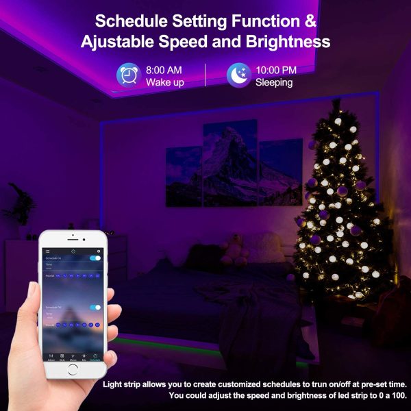 Striscia led, Strisce led 10 Metri RGB,  Luci led con 40 Tasti Telecomando Controller Bluetooth, Funzione Musicale, Luci Led Colorate per Decorazioni Camera Da Letto, Feste Natale - immagine 6