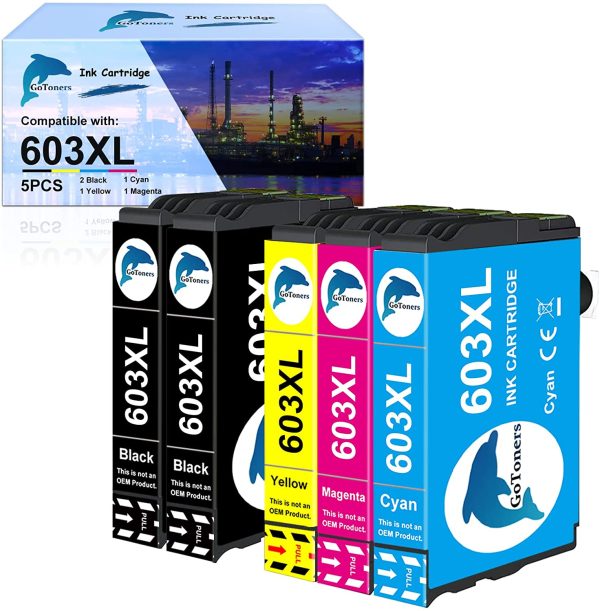 603XL Cartucce Compatibili per Epson 603 XL Multipack per Expression Home XP-2100 XP-2105 XP-3100 XP-4100 Workforce WF-2810 WF-2830 WF-2850 (2 Nero, 1 Ciano, 1 Magenta, 1 Giallo) - immagine 3