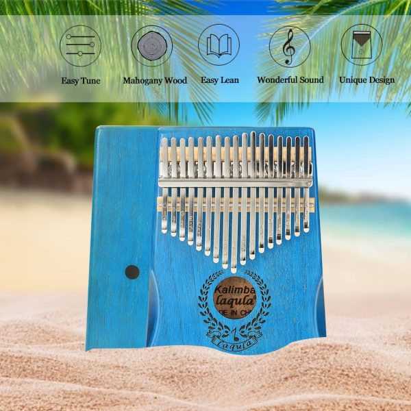 Kalimba 17 Tasti Pianoforte a Pollice - Strumento Musicale Professionale Mbira Sanza Finger Piano con Custodia Protettiva Istruzioni per Lo Studio Martello per Accordare Regalo per Bambini Adulti - immagine 7