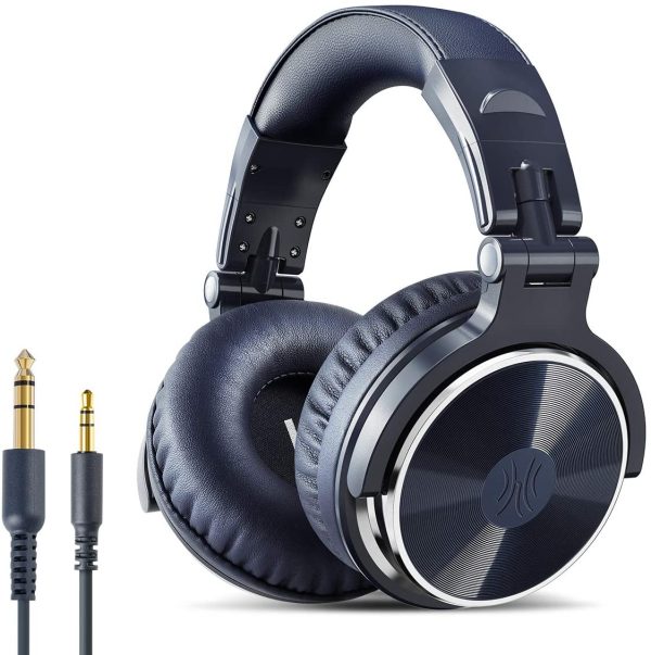 Pro 10 Cuffie Over Ear, Cuffie Cablate con Shareport e Microfono, Jack 3,5 mm e 6,35 mm, Cuffie per Registrazione, Mixaggio, Monitoraggio in Studio, DJ, Chitarra, Podcast, Cellulare, PC -Blu - immagine 7