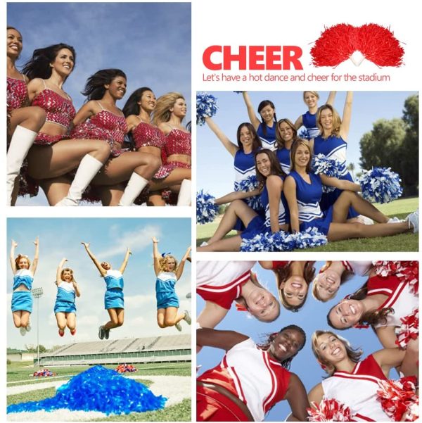 6Pcs Cheerleading Pom Poms Cheerleader Sport Party Dance Accessori Mantello Fiori Pompoms Cheers -7 Colori - immagine 7