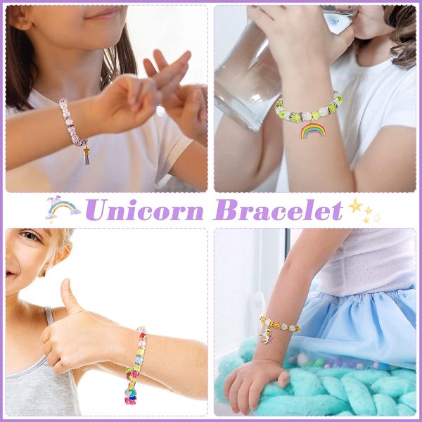 9 Braccialetti di Unicorno Colorati Bracciale di Unicorno da Ragazze Bracciale di Unicorno di Perline Arcobaleno per Bomboniere di Compleanno - immagine 3