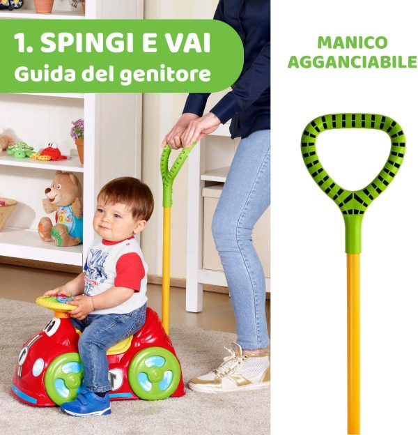 Chicco Macchina Cavalcabile per Bambini All Around, Macchinina Bimba con Clacson che Suona, Ruote Piroettanti e Vano Portaoggetti, Rosso, Max 20 Kg, Giochi per Bambini 1-3 Anni