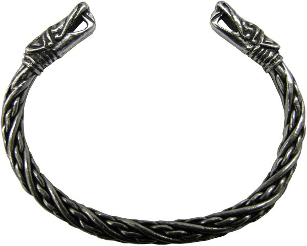 Asgard - Bracciale in peltro stile vichingo/gotico con dragone