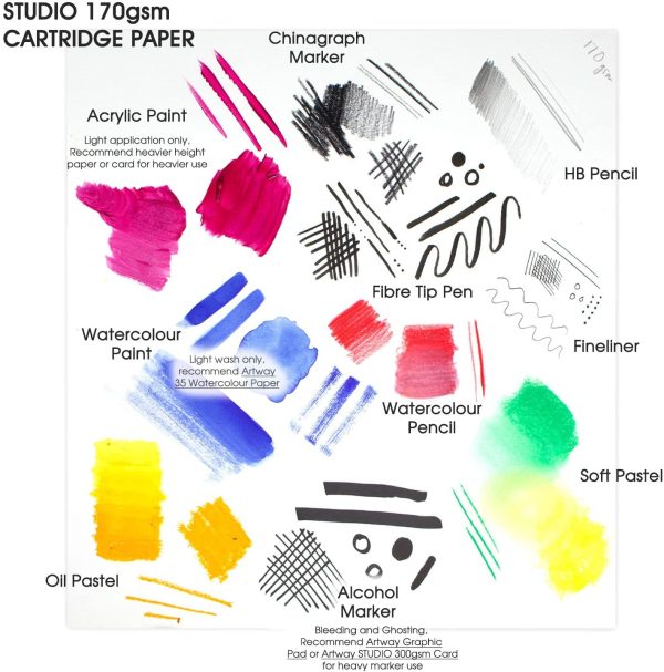 Artway Studio - Quaderno da disegno spiralato - Cartoncino senza acidi - Copertina rigida -170g/m2 50 pagine - A4 Ritratto - immagine 3