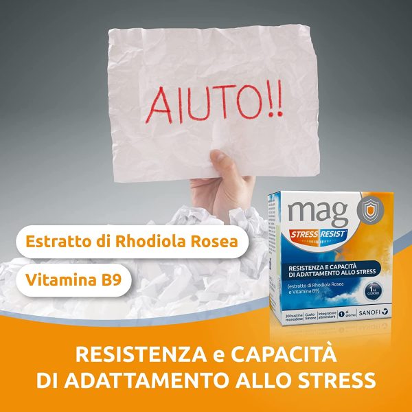 Mag Stress Resist Integratore Alimentare contro Stress e Stanchezza Mentale, 30 Bustine Monodose - immagine 3