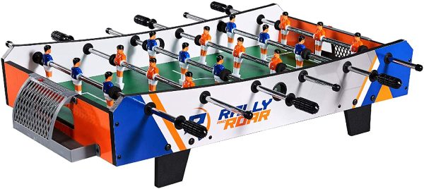 Mini calcio balilla con accessori, biliardino per adulti e bambini, divertente, portatile, per sala giochi, camera, bar, serate in famiglia - immagine 2