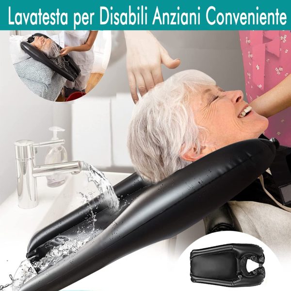 Lavatesta Parrucchiera Professionali Portatile - Lavatesta Per Lavandino - Lavatesta Per Disabili - Poggiatesta Per Lavare Capelli - Per La Cura Dei Capelli Di Bambini, Donne In Gravidanza E Anziani - immagine 4