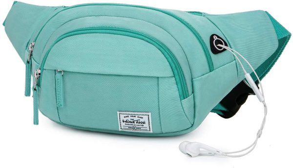 WindTook Marsupio Donna Elegante Borsa Cintura Impermeabile Marsupio Tracolla Multifunzione per Sportivo Lavoro Viaggio 35x7,5x15CM Azzurro - immagine 3