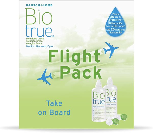 Biotrue Soluzione per Lenti a Contatto Flight Pack, 2 x 100 ml