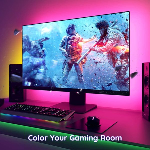 Retroilluminazione 2m TV, Striscia LED RGB USB con App Control, Led Monitor 7 Modalit?? 16 Milioni Colori DIY per HDTV da 40-60 Pollici, 4 ?? 50cm, 5V, 2A