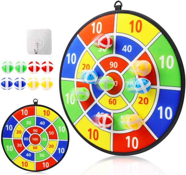 Shuye Freccette per Bambini da Appendere, Gioco per Bambini Freccette con 8 Palline adesive, Bersaglio Freccette per Bambini, Set di Freccette Safe Classic, Gioco da Lancio per Tutte Le et??, 36cm - immagine 5