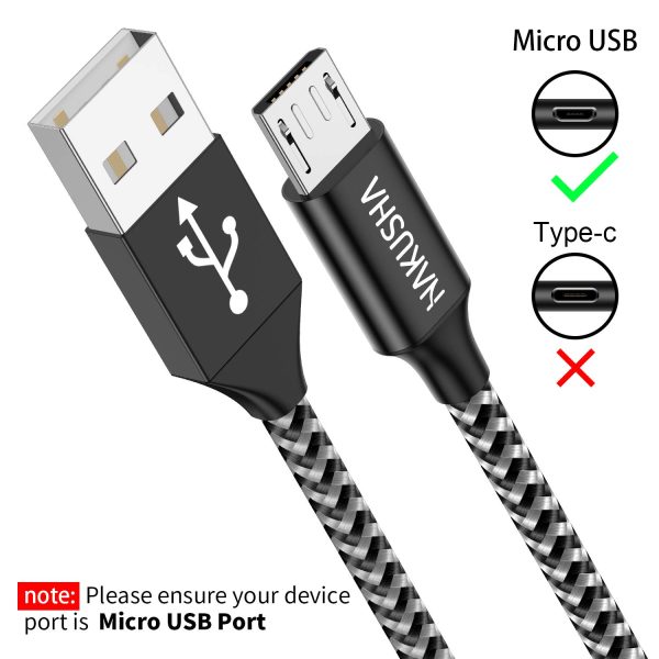 Cavo Micro USB, Cavo USB Micro USB [0.5M] Nylon Intrecciato Micro USB Android Trasferimento Dati e Ricarica Rapida Compatibile con Samsung S5/S6/S7, Huawei, HTC,LG,Kindle, PS4 - immagine 3