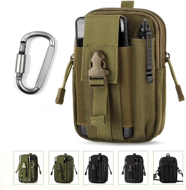 Unigear Borsa da Cintura Borsello 1000D Nylo Marsupio Tattica Militare + Moschettone Molle Pouch edc Tattico Marsupi Sportivi Multiuso Sacchetto Uomo per Piccolo Strumento All'aperto Mobile Telefono - immagine 2