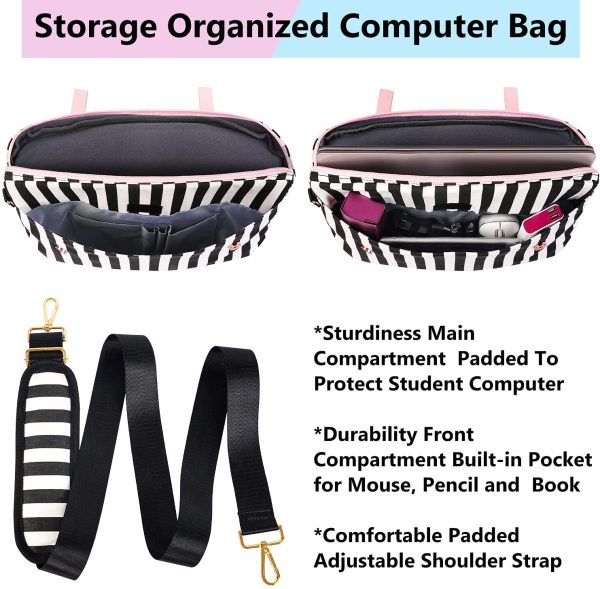 Borsa Porta PC Donna, Borsa Lavoro Cartella Borse per 15.6 Pollici Computer PC Portatile, Grande Borsa Messenger Portadocumenti Borsa Tracolla Ventiquattrore per Ufficio Universit?? Scuola, Rosa - immagine 5