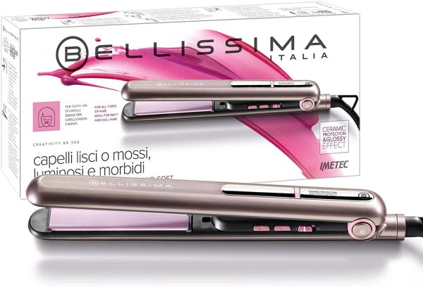 Bellissima Imetec Creativity B9 300 Piastra per Capelli, Styling Liscio o Mosso, Rivestimento in Ceramica, Regolazione Temperatura da 150??C a 230??C, Sistema Riscaldamento Rapido - immagine 5