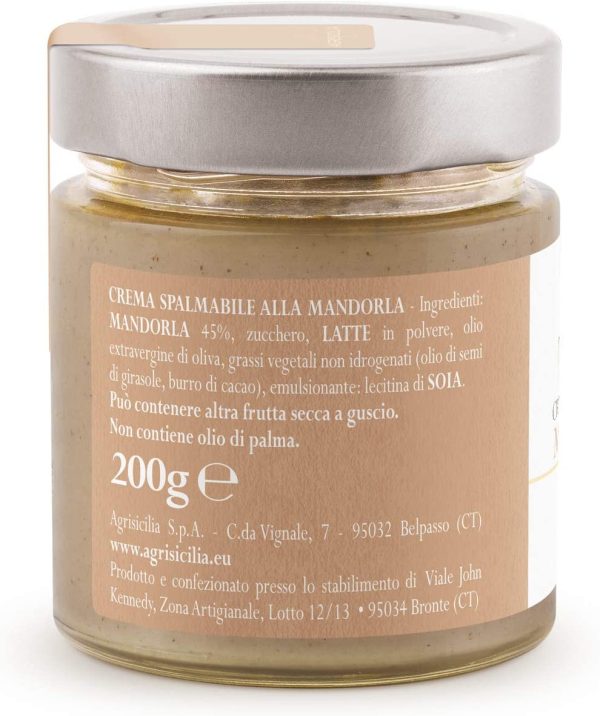 Agrisicilia Crema Spalmabile alla Mandorla, 200 Grammi - immagine 2