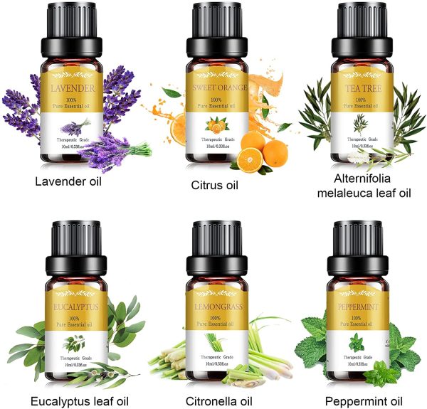 Set di Oli Essenziali, 6x10ml Oli Essenziali per Diffusori Puri 100% San Valentino Olio Essenziale Naturali Confezione Regalo Oli Essenziali per Aromaterapia e Massaggi,Diffusori per il regalo - immagine 4