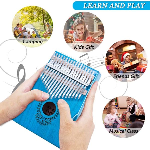 Kalimba 17 Tasti Pianoforte a Pollice - Strumento Musicale Professionale Mbira Sanza Finger Piano con Custodia Protettiva Istruzioni per Lo Studio Martello per Accordare Regalo per Bambini Adulti - immagine 4