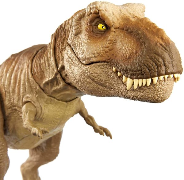 Jurassic World T-Rex Ruggito Epico, Dinosauro Snodato con Suoni e Vibrazioni, Giocattolo per Bambini 4+Anni, GRN70 - immagine 8