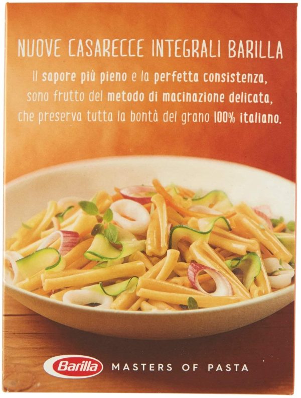 Barilla Pasta Casarecce Integrali, Pasta Corta di Semola Integrale di Grano Duro, Integrale, 500 g