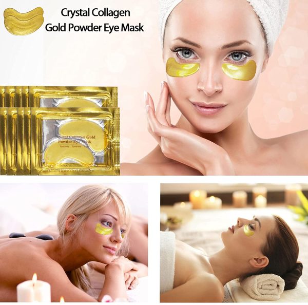 Maschera per Gli Occhi al Collagene in Gel di Cristallo Oro 24K Maschera per la cura degli occhi Acido ialuronico Gel Anti Aging Anti rughe idratanti Rimuovi borse per gli occhi Occhiaie Linee sottili - immagine 7