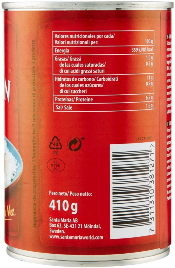 Santa Maria, Chili con Carne, Piatto Piccante Tipico della Cucina Tex-Mex, Leggermente Piccante, Ideale per Farcire i Tacos o per Servire con le Tortilla Chips, Latta da 410 g - immagine 5