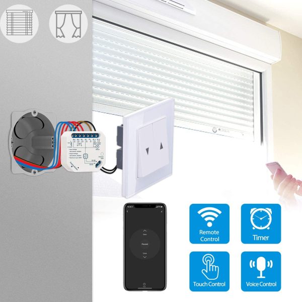 Interruttore Tapparelle WiFi, Modulo Comando per Tapparelle Elettriche, Controllo Vocale con Alexa e Google Home, Controllo App Smart Life, Timer Switch per Persiane Avvolgibili e Tende, 300W - immagine 5