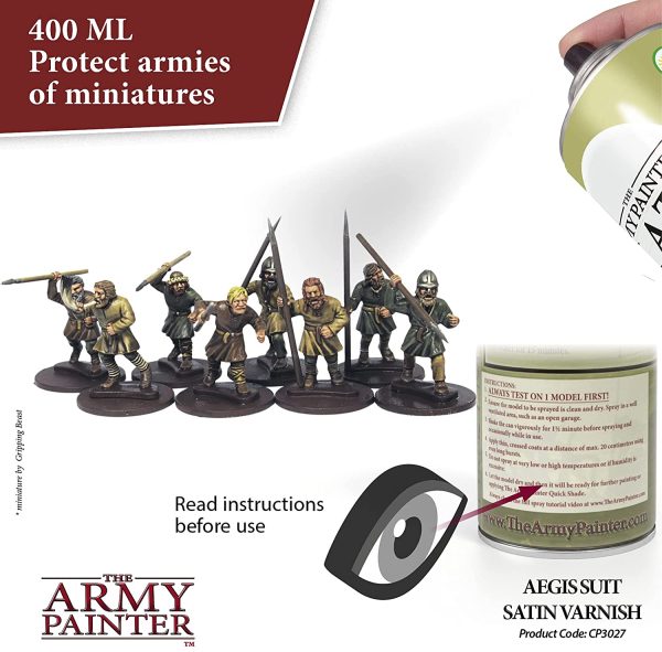 The Army Painter | Aegis Suit Satin Varnish | Spray Smaltante per Pittura di Modellini in Miniatura