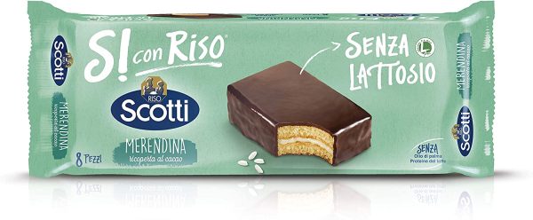 Si con Riso - Merendina Ricoperta con Cioccolato - Merenda Senza Lattosio e Senza Olio di Palma - 264 g