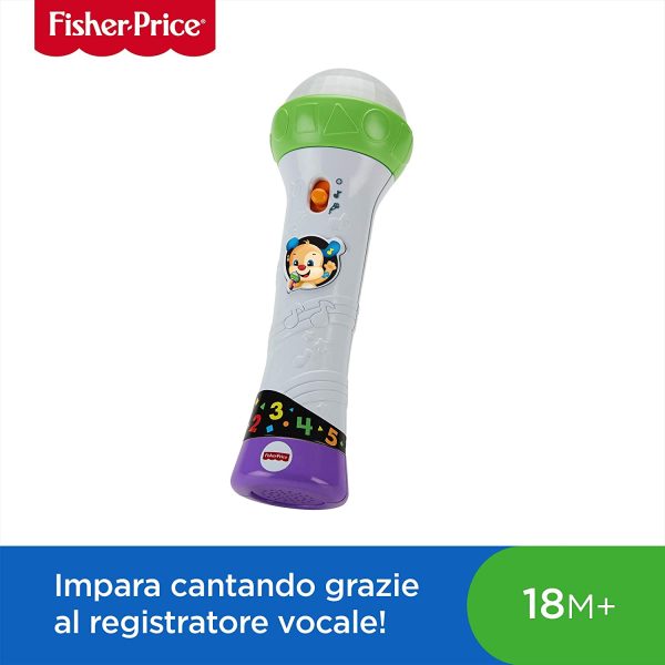 Fisher-Price Microfono Baby Rock, Giocattolo per Imparare Cantando con 2 modalit?? di Gioco, per Bambini 18 + Mesi, FBP33