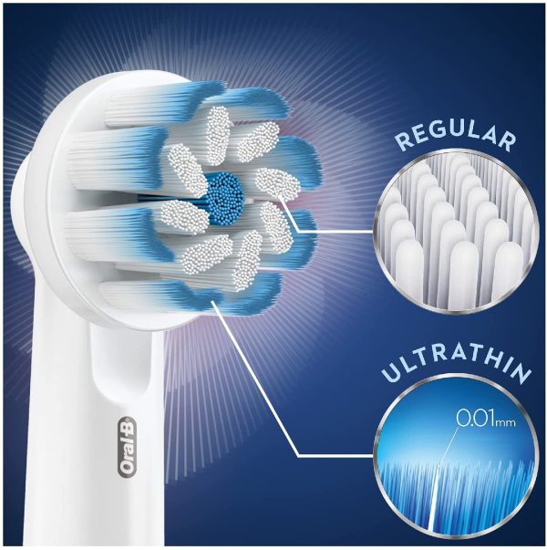 Oral-B Sensitive Clean Testine Spazzolino Elettrico, Confezione da 12 pezzi, Clean & Clare, Pacco adatto alla buca delle lettere, Bianco - immagine 2