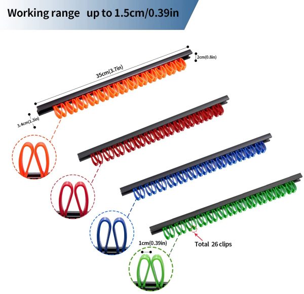 3-H Supporto Portautensili, Multicolore, pannello porta utensili da parete,Lunghezza 350mm(1 red 1 orange 1 blue 1 green) - immagine 5