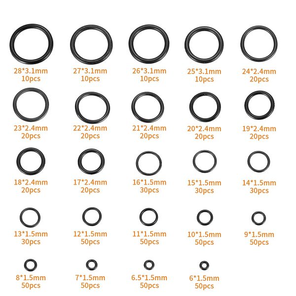 740 Pezzi O-ring in Gomma Assortimento, Guarnizioni Piombatura Guarnizioni Kit, O Ring Rondelle, Anelli di Tenuta in gomma Idraulica per Riparazione Auto Officina Idraulica - immagine 3