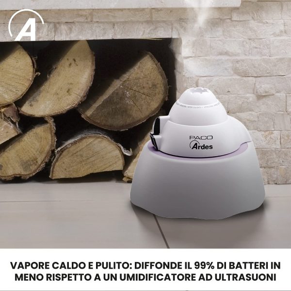 820 AR820 Umidificatore a Vapore Caldo PACO ad Elettrodi 400 W Capacità 2 Litri Vaporizzazione Regolabile Con Autospegnimento, Plastica, Viola - immagine 4