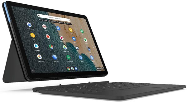 IdeaPad Duet Chromebook 2-in-1 - Display 10.1'' Full HD (MediaTek P60T, Storage 128GB, RAM 4GB, Wi-Fi+Bluetooth, ChromeOS)  Keyboard, Blu ghiaccio/Grigio ferro [CB] ?C Esclusiva Amazon - immagine 2