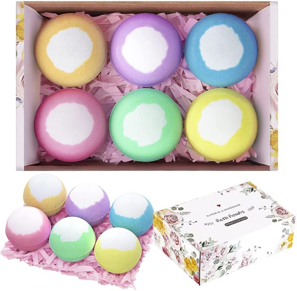 Coquimbo Bombe da Bagno, Regalo Donna, 6pcs Set Regalo Palle Effervescenti Profumate, Sali da Bagno, Fatto a Mano, Idratante per la Pelle, Idee Regalo Natale, Compleanno, per Donna, Uomo, Bambini - immagine 7