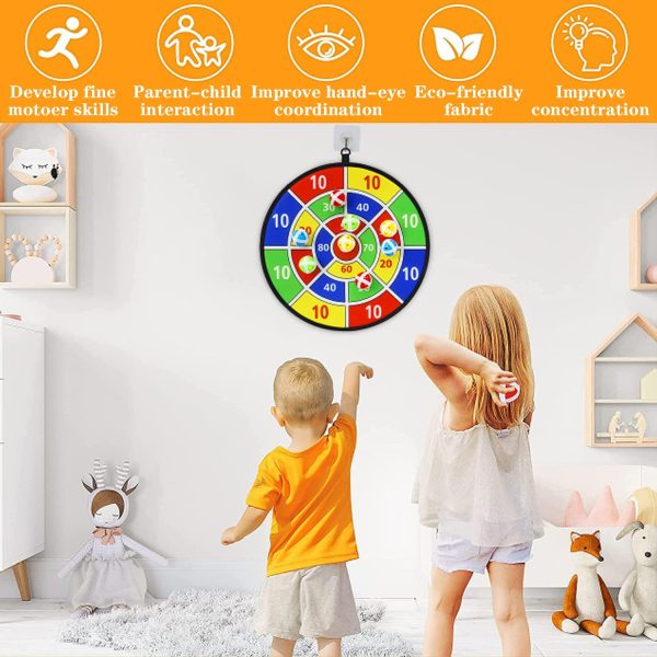 Shuye Freccette per Bambini da Appendere, Gioco per Bambini Freccette con 8 Palline adesive, Bersaglio Freccette per Bambini, Set di Freccette Safe Classic, Gioco da Lancio per Tutte Le et??, 36cm