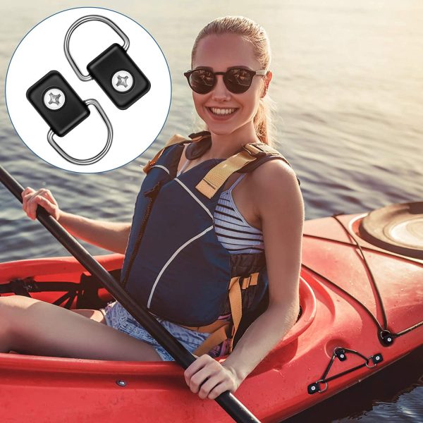 Yosoo Health Gear 10pcs Canoa per Barche Anello D con Kit Viti, D Ring Subacquea Kit di Fissaggio ad Anello per Ponte di Sicurezza D Ring per Attrezzatura da Pesca Accessori da Campeggio - immagine 6